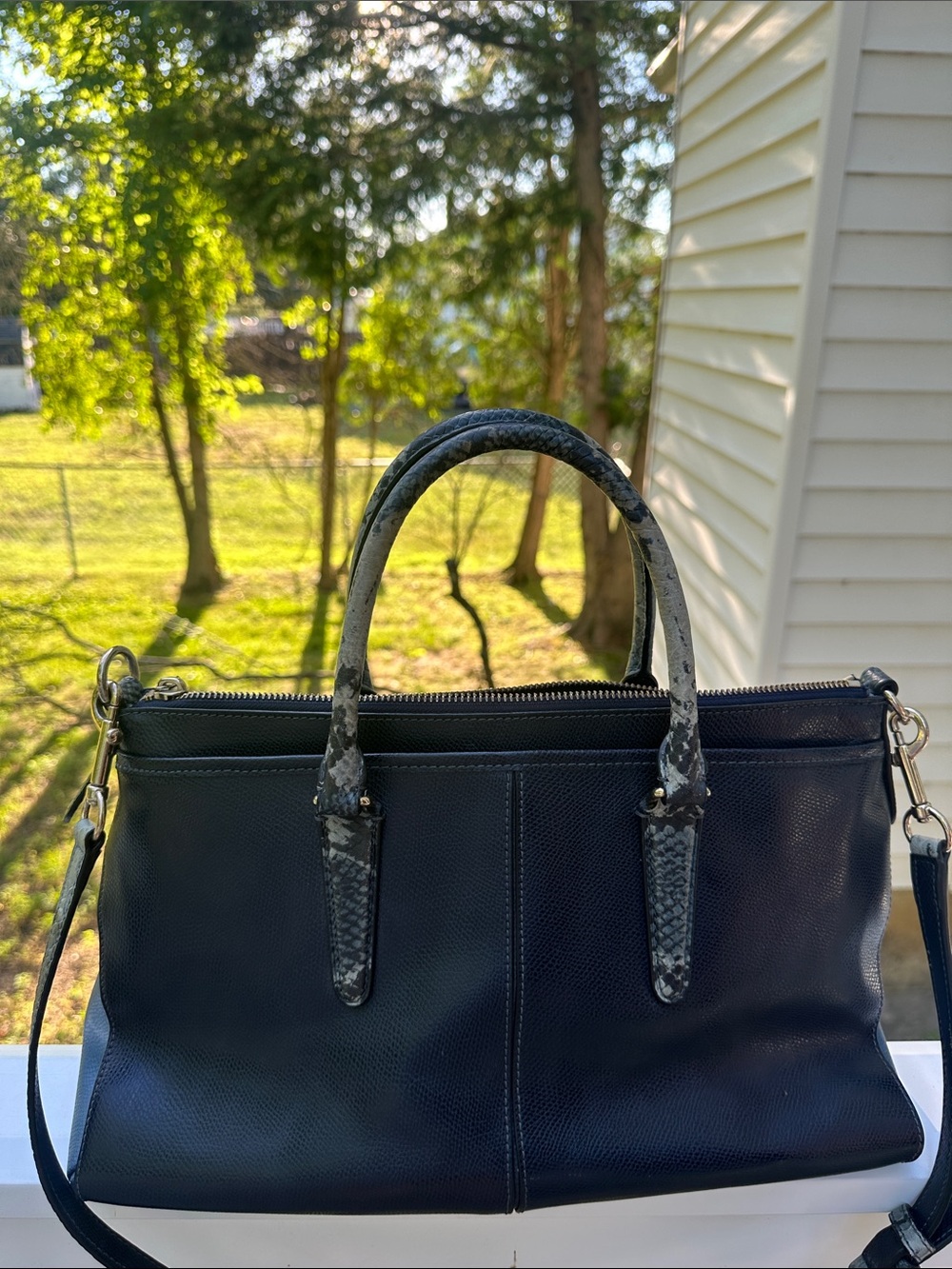 Coach Morgan Satchel in Exotic Trim Leather (Coach F35887) - Picture 6 of 16